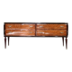 Midcentury Italian Sideboard / Dresser In Walnut And Brass. Vintage Modern