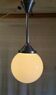 Art Deco aluminium suspension with XL opaline globe - mid 20th century.