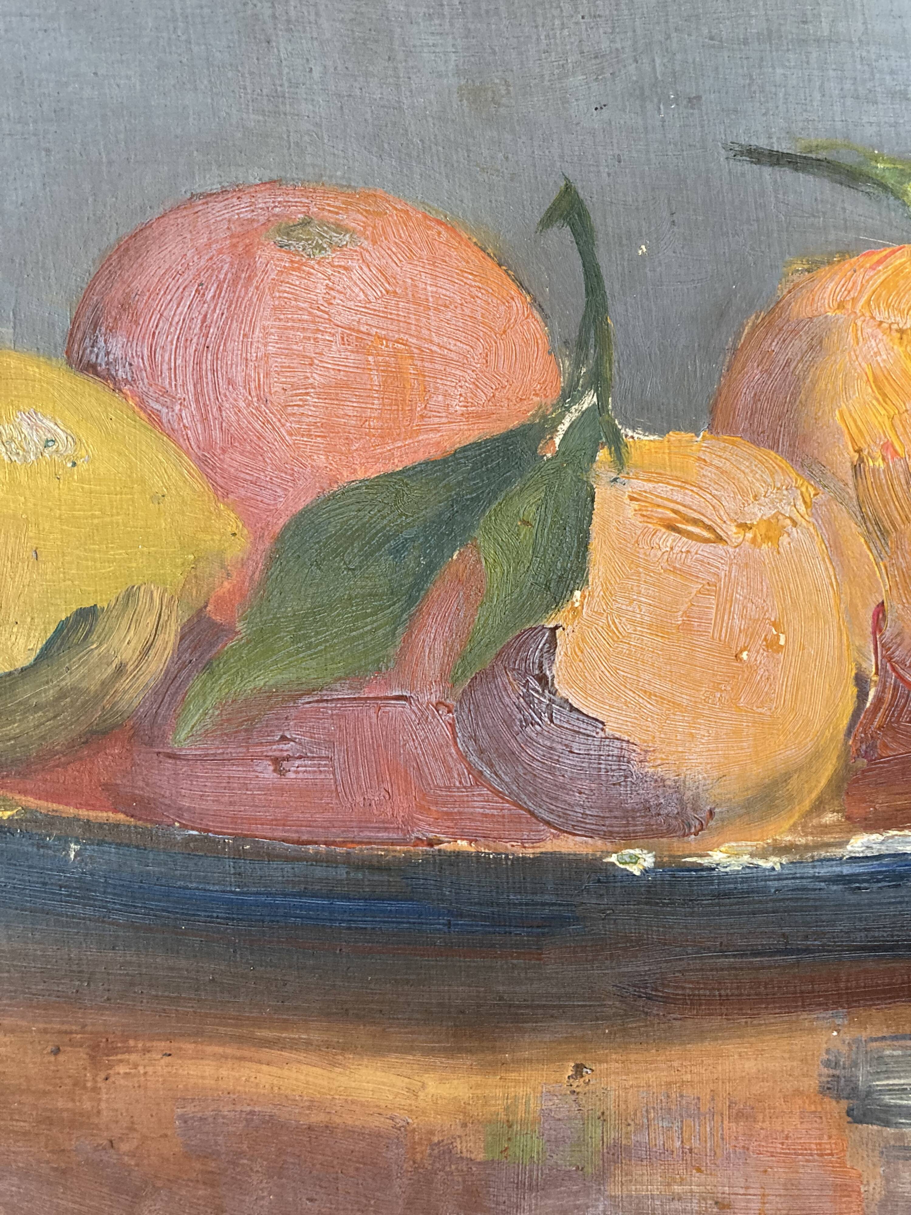 Still life in oil on impressionist cardboard