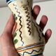 Korond single-flower vase, Hungarian ceramic, hand-painted - floral decoration