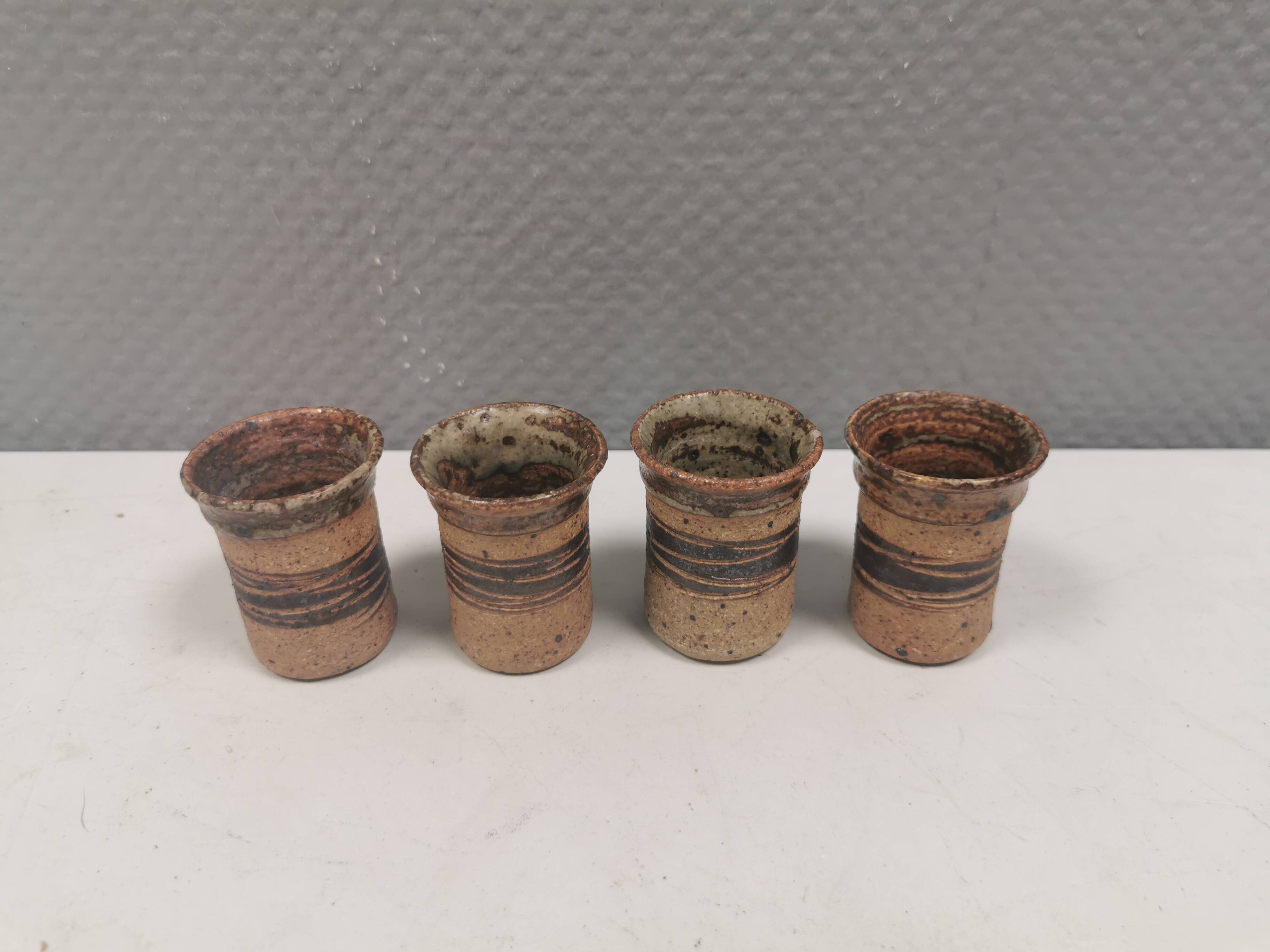 Four small vases, By famous Tue Poulsen Denmark 1960-70s.