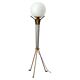 Vintage Italian Brass Floor Lamp in the style of Stilnovo, three legs, opaline