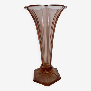Val saint Lambert pink glass vase