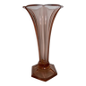 Vase en verre rose Val saint Lambert