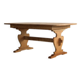 Table à manger extensible en chêne de style brutaliste