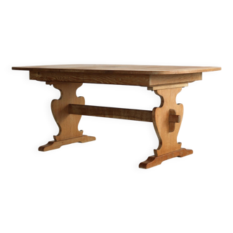 brutalist dining table | vintage table | oak | extendable