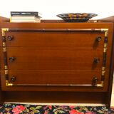 Vintage wooden and gilded chest of drawers colonial style