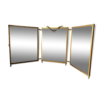 Old triptych mirror 69x28 cm