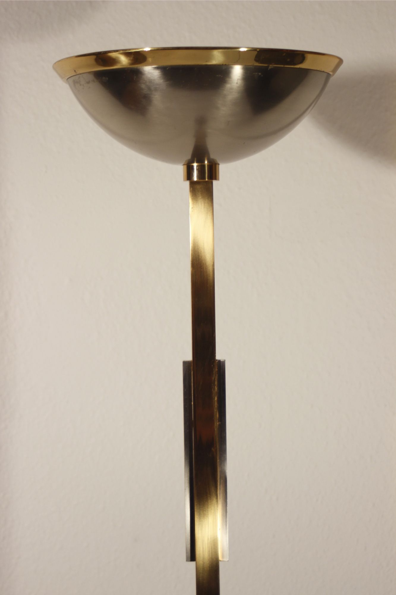 Chromium post-modernist lamppost - brass 1970s