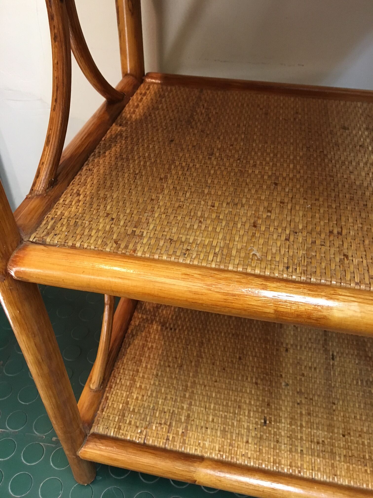SHELF in RATTAN and WICKER 80s