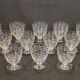 10 old port wine glasses in engraved art deco chiseled crystal