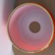 Abat-jour en Opaline Orange & Laiton Doré - Design 70s