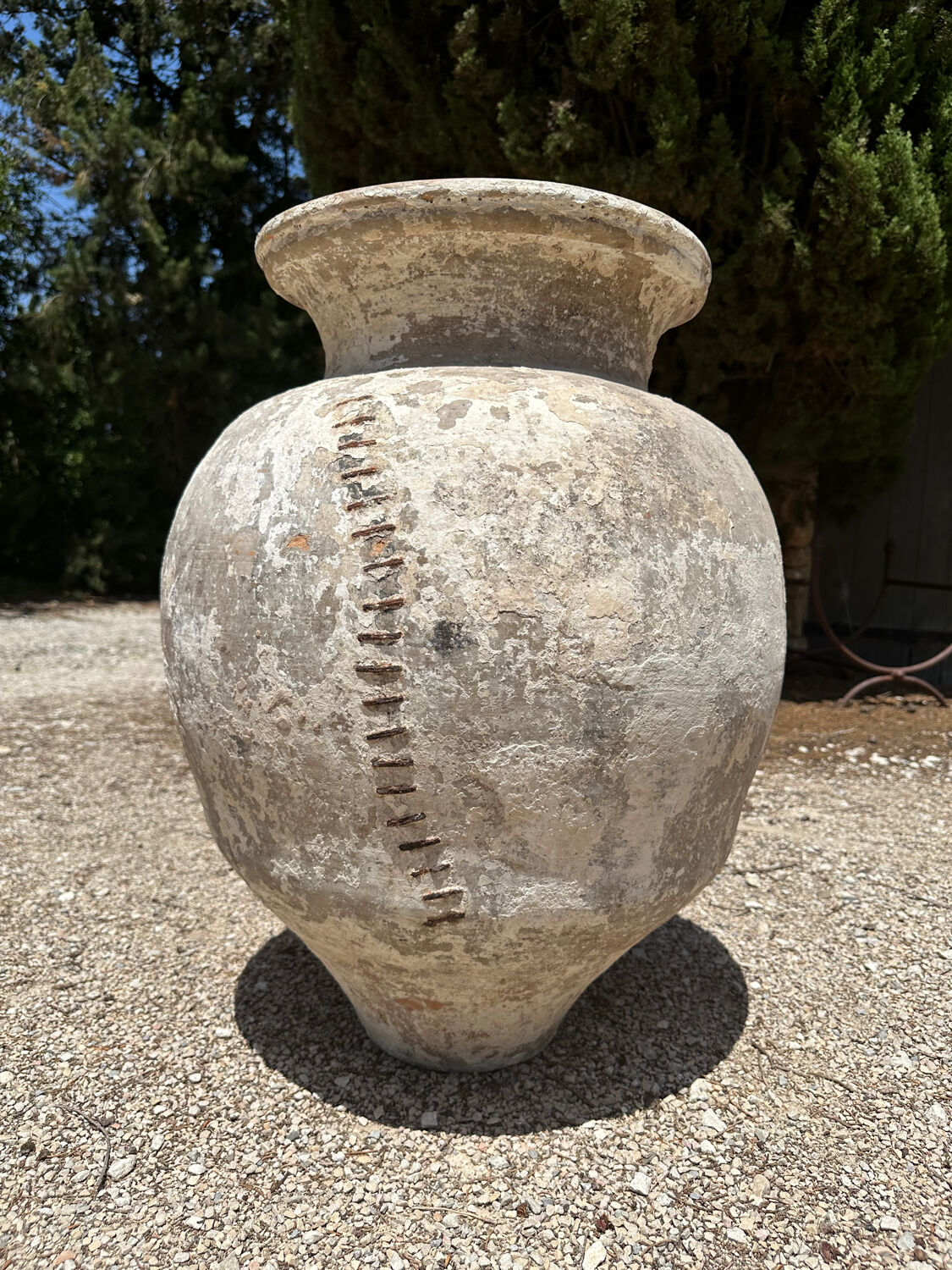 Ancient terracotta pottery jar from the 19th century