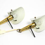Pair of Mid Century Modern metal brass table and wall lamps by Ernest Igl