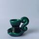 Green ceramic candlestick holder