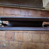 Folding steel and leather stool