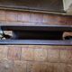 Tabouret pliant en acier et cuir