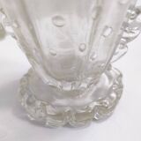 Vintage Pair of Transparent Bullicante Murano Glass Vases by Ercole Barovier