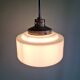 Art Deco pendant light in white opaline glass, 1930s