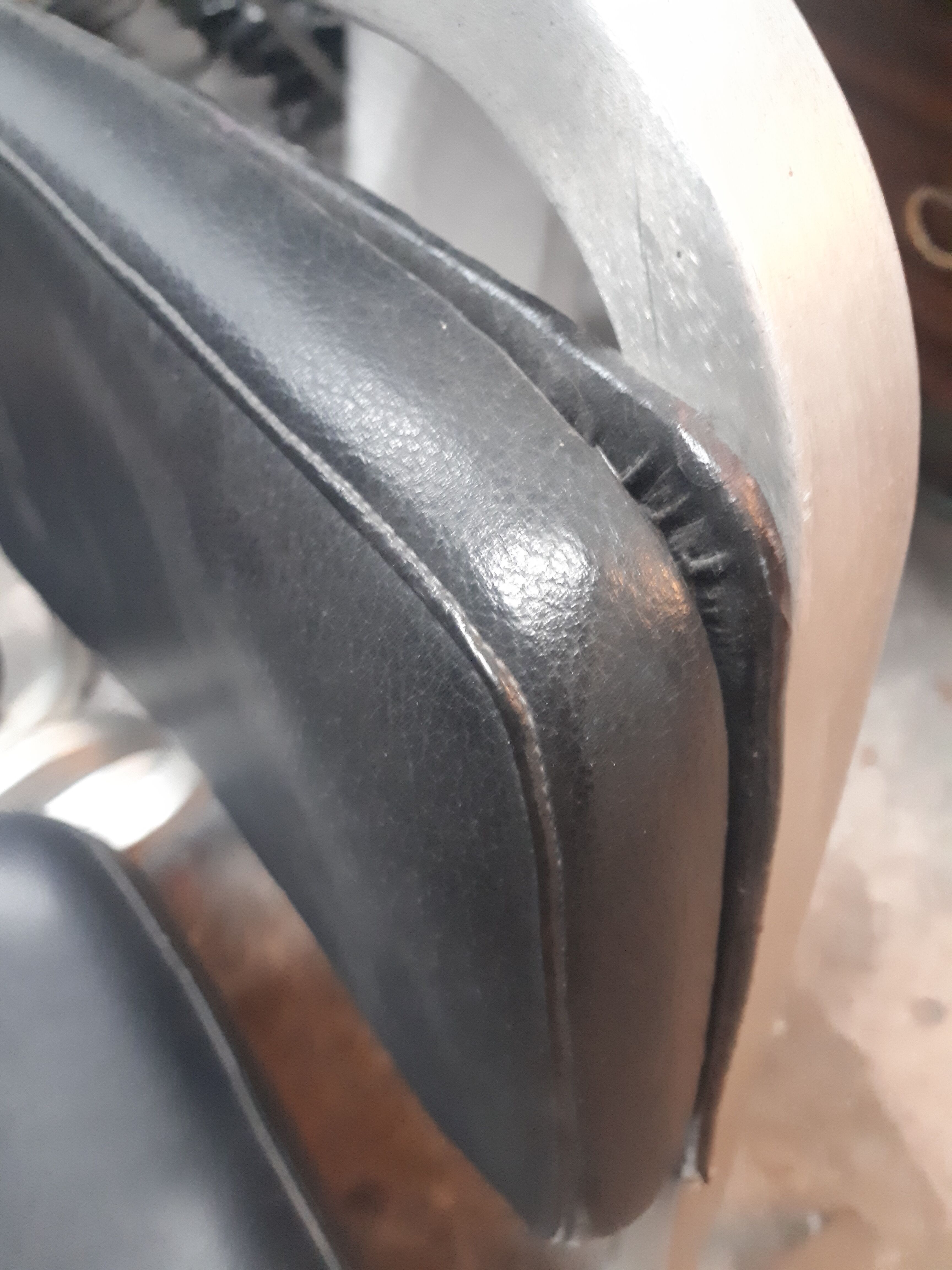 pair of vintage design chair 1960 aluminium skai black