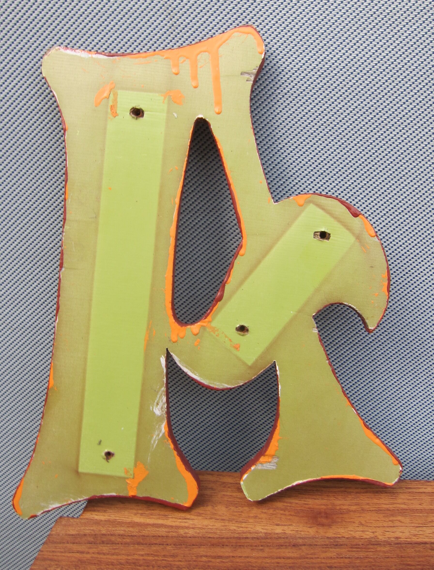 Letter of A wooden sign
