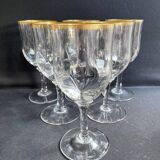 6 Verres à eau Daum putoisés or