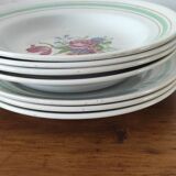 Set of eight Lunéville plates