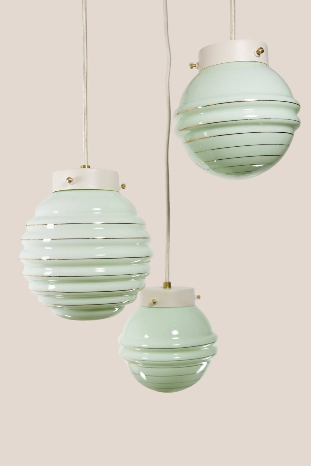 Linda * yugochic pendant chandelier * mcm hanging light * mini vintage cascade * retro glass * gold