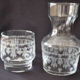 Carafe and night in engraved glass