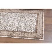 Vintage Turkish Oushak Handmade Wool Cotton White Area Rug 119x202