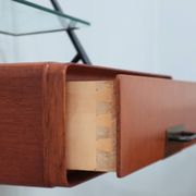 Wall mounted brass and glass nightstands Silvio Cavatorta 1950s