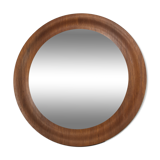 Mirror scandinavian teak 45 cm, round, 60s