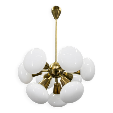 Kamenicky Senov Sputnik Chandelier, 9-Flame, 1970s, Good Condition