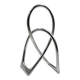 Chromed sculptural art object, abstract modernist shape in metal, contemporary design accent, brutalist interior decoration.