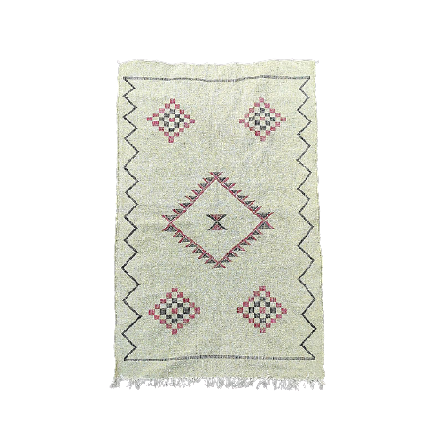Tapis berbère marocain kaki clair