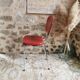Vintage 60s chair in red leatherette