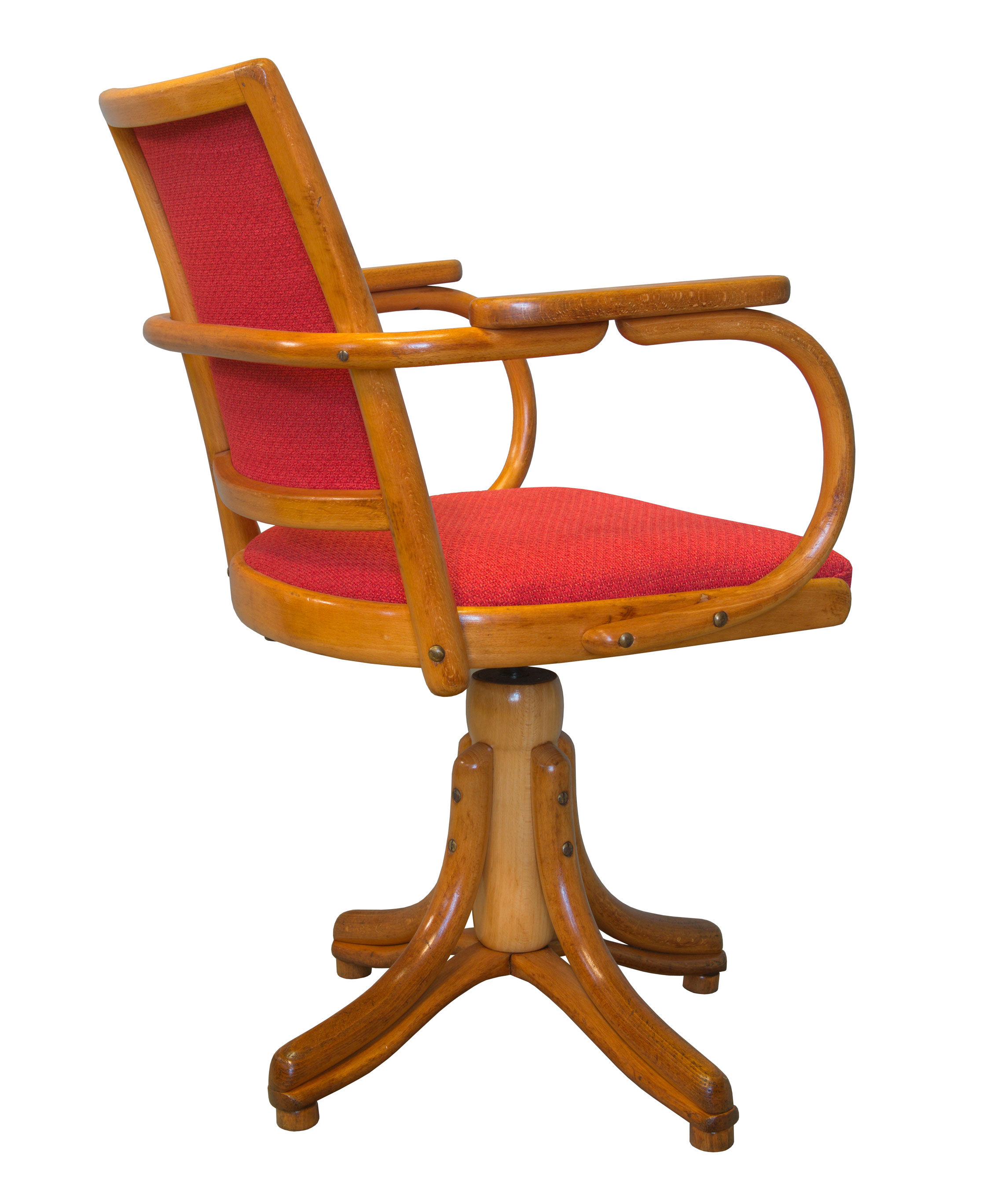 1950's Bentwood Swivel Armchair by Ligna Prague