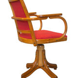 1950's Bentwood Swivel Armchair by Ligna Prague