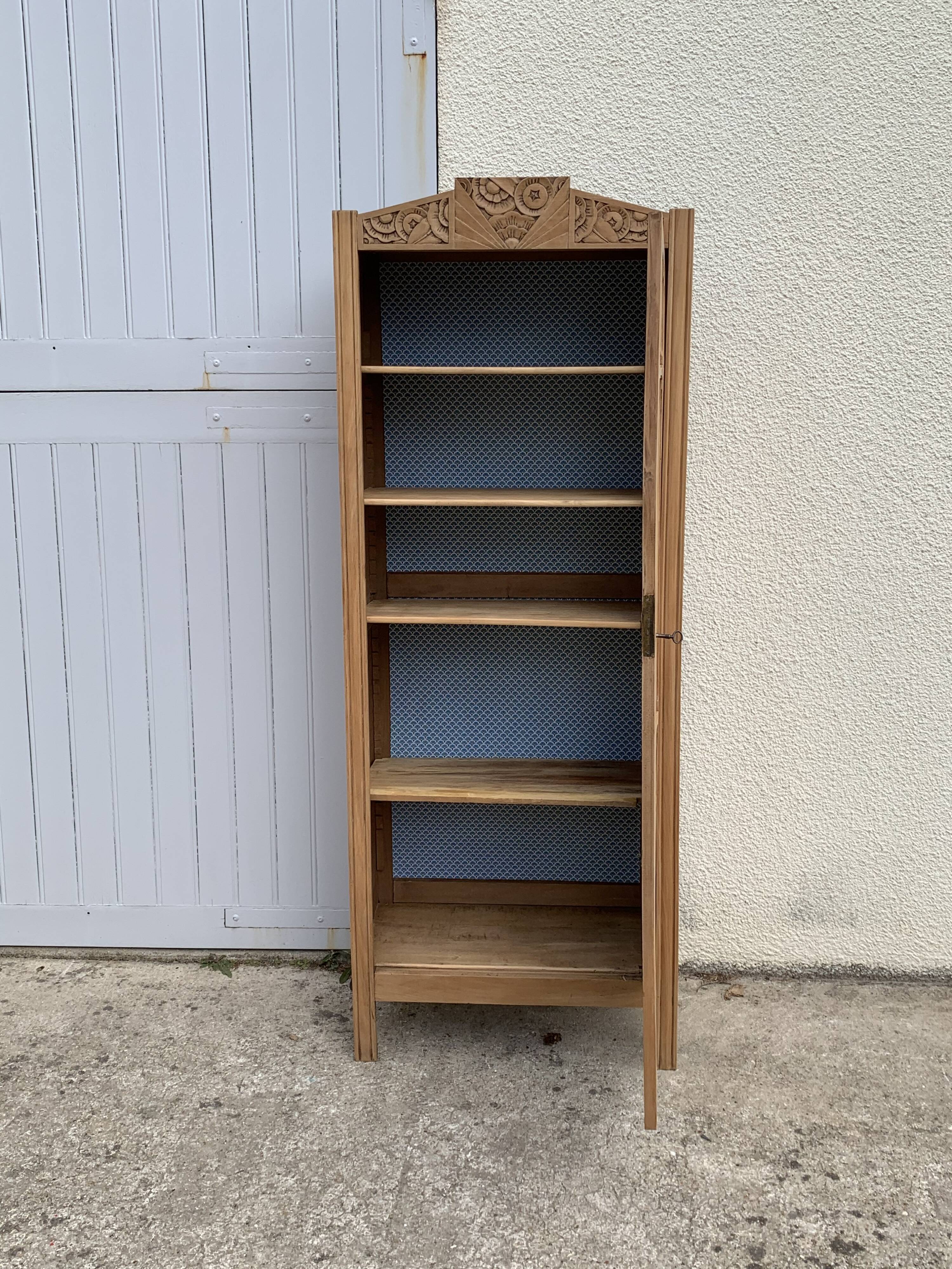Art deco glass-glazed parisian wardrobe