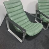 Paire de fauteuils pulkka vintage et ottoman par Ilmari Lappalainen pour Asko Finlande