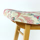 Tabouret mid century en chêne et lin, Ton Tchécoslovaquie années 1960
