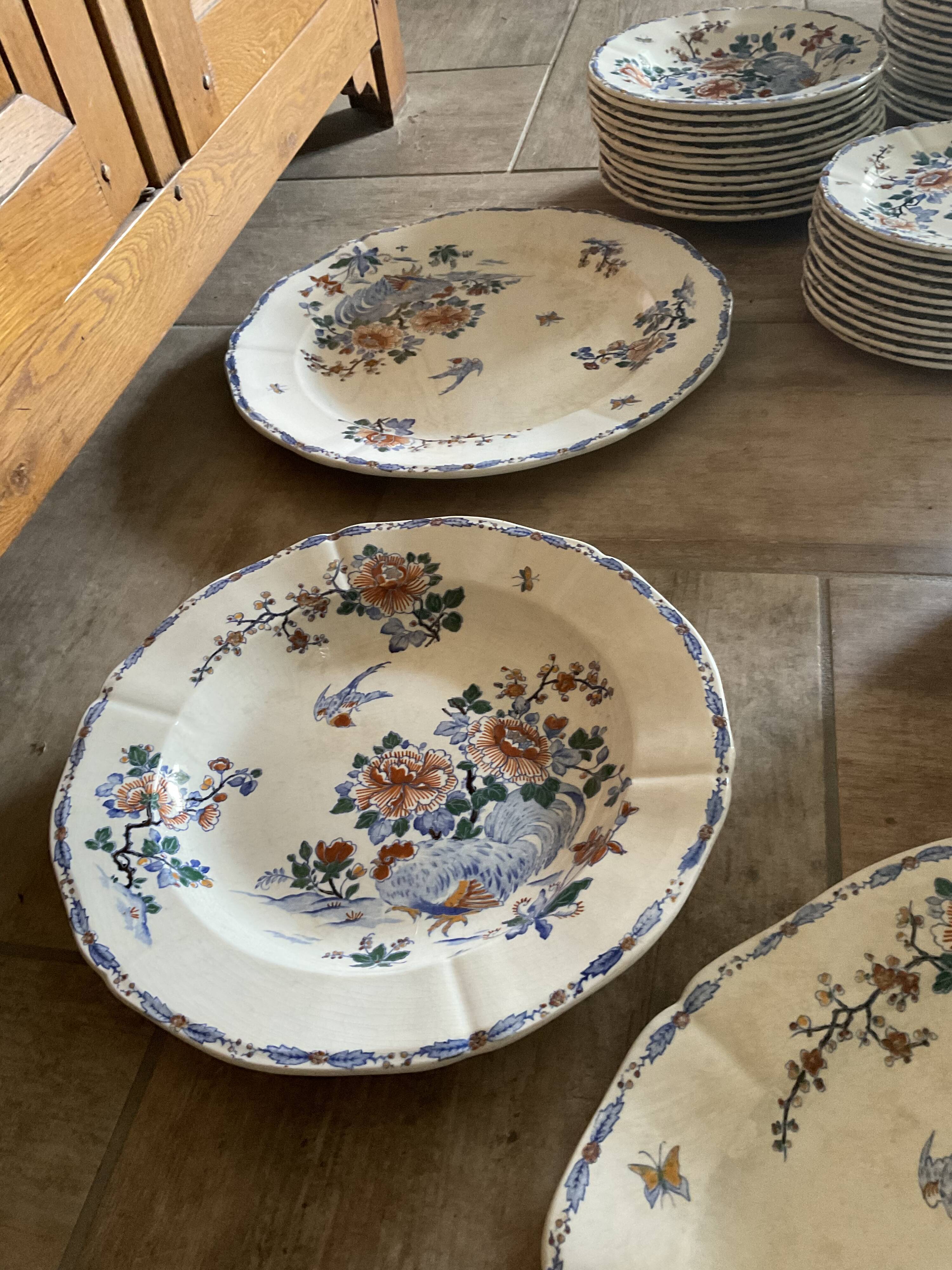 Table service gien au coq, 68 pieces