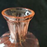 Vintage salmon pink mold glass carafe