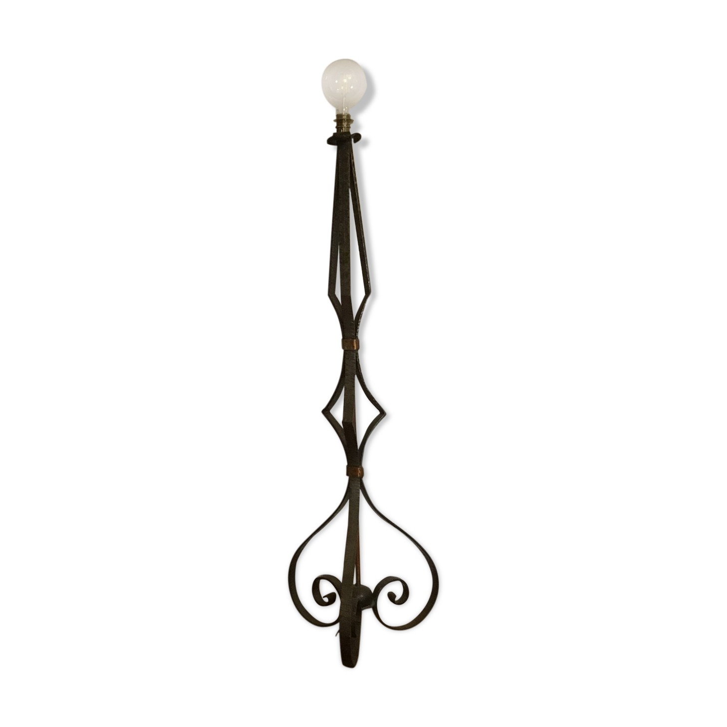 Art Deco wrought iron lamppost circa 1900