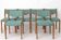 Set of 6 Vintage Beech Dining Chairs Germany 1970s Mid Century Modern