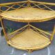 Vintage rattan corner shelf