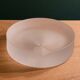 Empty ashtray pocket modernist design in satin molded pressed glass