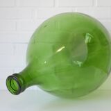 Dame-jeanne XXL / bouteille verte transparente vintage / verre soufflé à la main / vase de sol