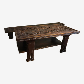 Carved Senegalese coffee table