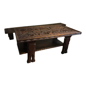 Table basse sénégalaise sculptée